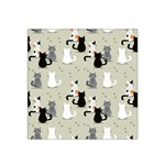 Cute Cat Seamless Pattern Satin Bandana Scarf 22  x 22 