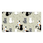 Cute Cat Seamless Pattern Satin Shawl 45  x 80 