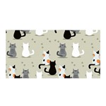 Cute Cat Seamless Pattern Satin Wrap 35  x 70 
