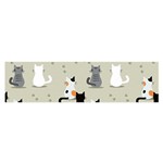 Cute Cat Seamless Pattern Oblong Satin Scarf (16  x 60 )