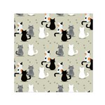 Cute Cat Seamless Pattern Square Satin Scarf (30  x 30 )
