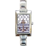 Anchor Background Design Rectangle Italian Charm Watch