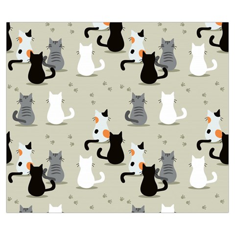 Cute Cat Seamless Pattern Zipper Large Tote Bag from ArtsNow.com Front