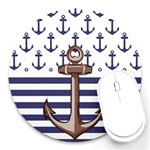 Anchor Background Design Round Mousepad