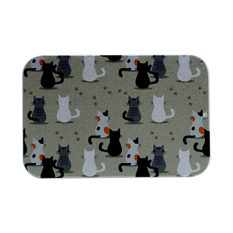 Cute Cat Seamless Pattern Open Lid Metal Box (Silver)   from ArtsNow.com Front