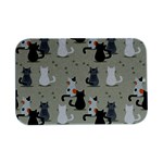 Cute Cat Seamless Pattern Open Lid Metal Box (Silver)  