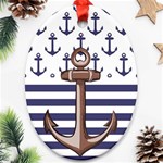 Anchor Background Design Ornament (Oval)