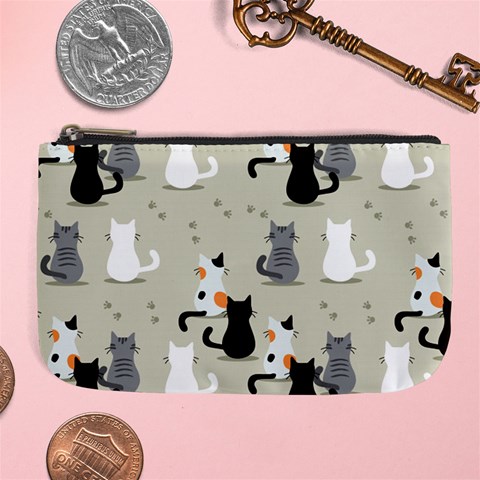 Cute Cat Seamless Pattern Large Coin Purse from ArtsNow.com Front