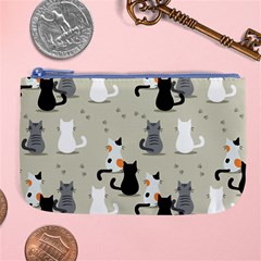 Cute Cat Seamless Pattern Large Coin Purse from ArtsNow.com Front