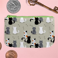 Cute Cat Seamless Pattern Large Coin Purse from ArtsNow.com Front