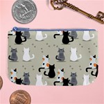 Cute Cat Seamless Pattern Large Coin Purse