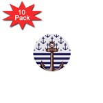 Anchor Background Design 1  Mini Buttons (10 pack) 