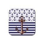 Anchor Background Design Rubber Coaster (Square)