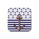 Anchor Background Design Rubber Square Coaster (4 pack)