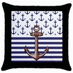 Anchor Background Design Throw Pillow Case (Black)
