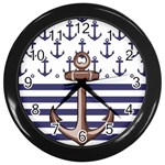 Anchor Background Design Wall Clock (Black)