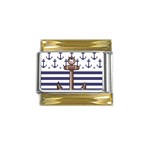 Anchor Background Design Gold Trim Italian Charm (9mm)