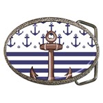 Anchor Background Design Belt Buckles