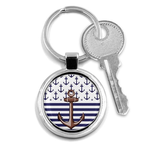 Anchor Background Design Key Chain (Round) from ArtsNow.com Front