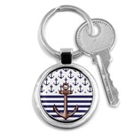 Anchor Background Design Key Chain (Round)