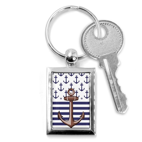 Anchor Background Design Key Chain (Rectangle) from ArtsNow.com Front