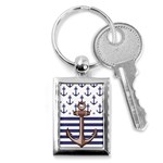 Anchor Background Design Key Chain (Rectangle)