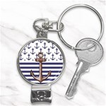 Anchor Background Design Nail Clippers Key Chain