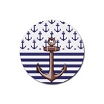 Anchor Background Design Rubber Round Coaster (4 pack)