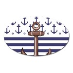 Anchor Background Design Oval Magnet