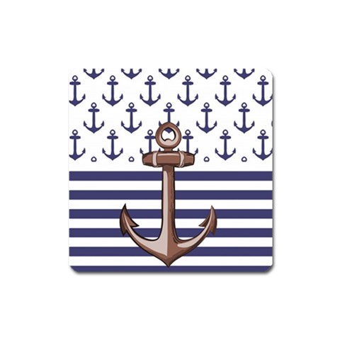 Anchor Background Design Square Magnet from ArtsNow.com Front