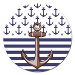 Anchor Background Design Magnet 5  (Round)