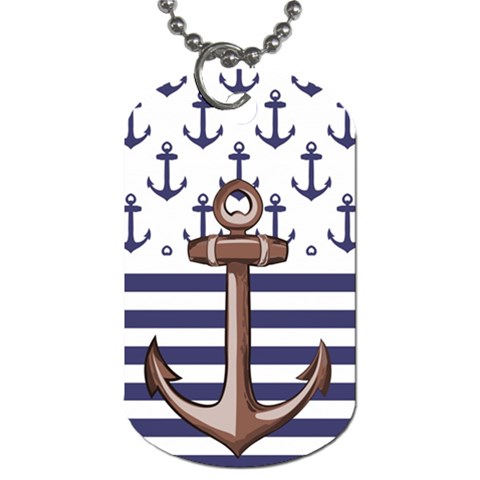 Anchor Background Design Dog Tag (One Side) from ArtsNow.com Front