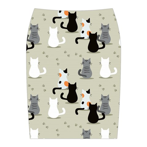 Cute Cat Seamless Pattern Midi Wrap Pencil Skirt from ArtsNow.com Back
