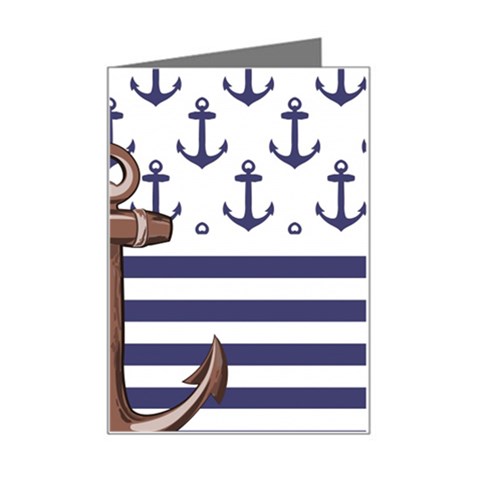 Anchor Background Design Mini Greeting Card from ArtsNow.com Left
