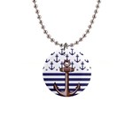 Anchor Background Design 1  Button Necklace