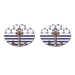 Anchor Background Design Cufflinks (Oval)