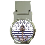 Anchor Background Design Money Clip Watches