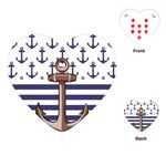 Anchor Background Design Playing Cards Single Design (Heart)