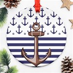 Anchor Background Design Round Ornament (Two Sides)