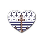 Anchor Background Design Rubber Coaster (Heart)
