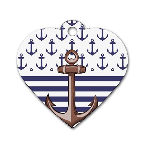 Anchor Background Design Dog Tag Heart (Two Sides) from ArtsNow.com Front