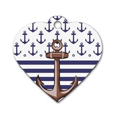 Anchor Background Design Dog Tag Heart (Two Sides) from ArtsNow.com Back