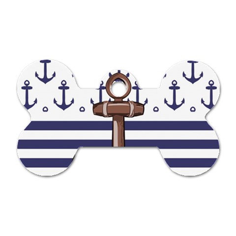 Anchor Background Design Dog Tag Bone (One Side) from ArtsNow.com Front