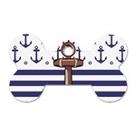 Anchor Background Design Dog Tag Bone (Two Sides)