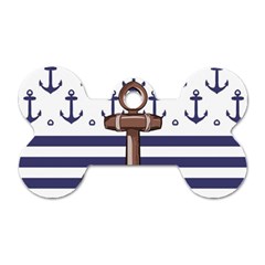 Anchor Background Design Dog Tag Bone (Two Sides) from ArtsNow.com Back
