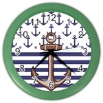 Anchor Background Design Color Wall Clock