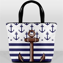 Anchor Background Design Bucket Bag from ArtsNow.com Front