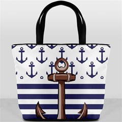 Anchor Background Design Bucket Bag from ArtsNow.com Back