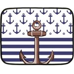 Anchor Background Design Two Sides Fleece Blanket (Mini)