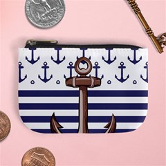Anchor Background Design Mini Coin Purse from ArtsNow.com Front